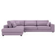 ECKSOFA in Cord Violett  - Violett/Schwarz, KONVENTIONELL, Kunststoff/Textil (250/314cm) - Carryhome