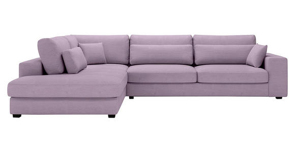 ECKSOFA in Cord Violett  - Violett/Schwarz, KONVENTIONELL, Kunststoff/Textil (250/314cm) - Carryhome