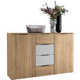 SIDEBOARD  in 135/89/40 cm  - Eichefarben/Schwarz, KONVENTIONELL, Holzwerkstoff/Kunststoff (135/89/40cm) - Carryhome