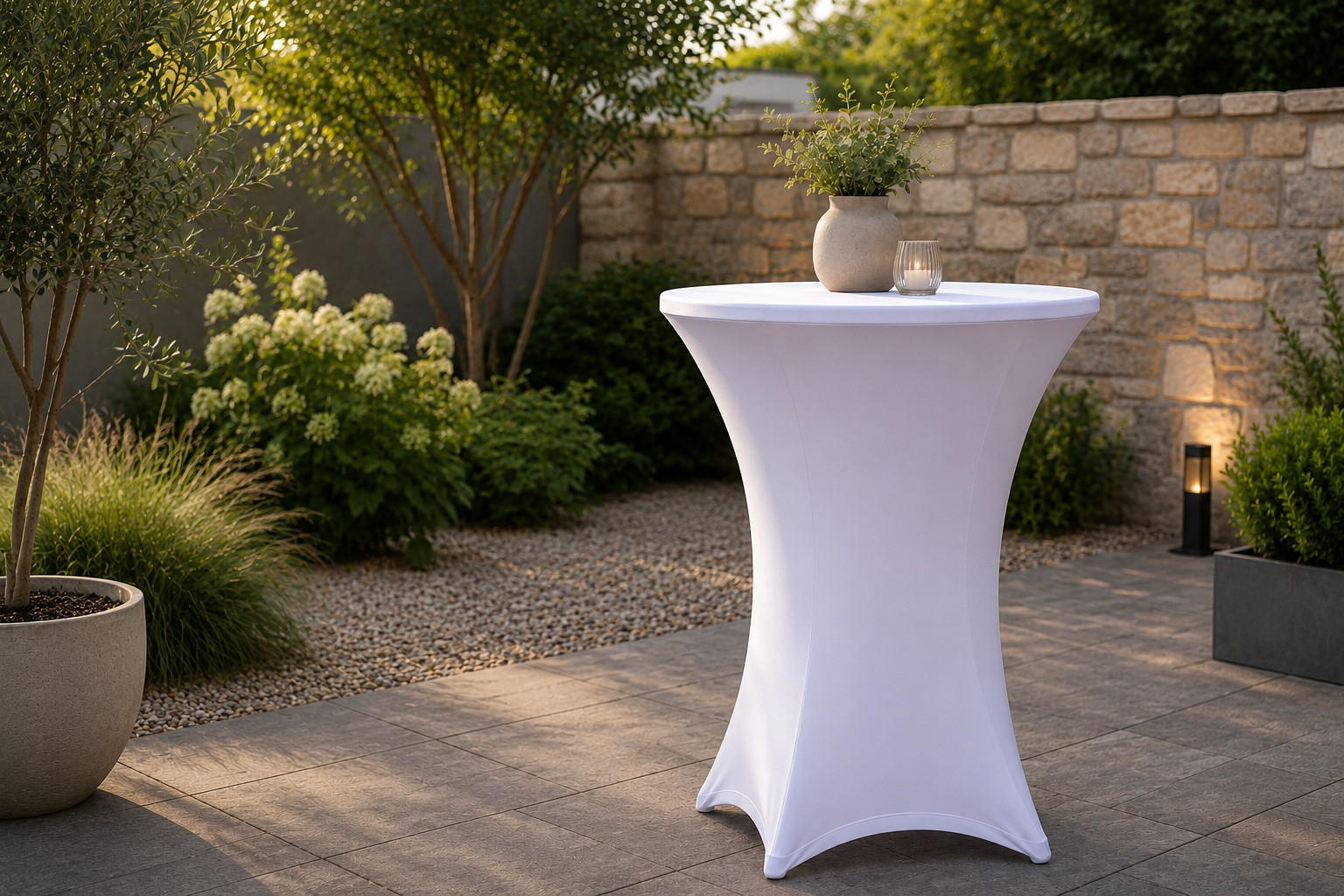 Acamp Stehtisch Weiß, Platin 60x110x60 cm