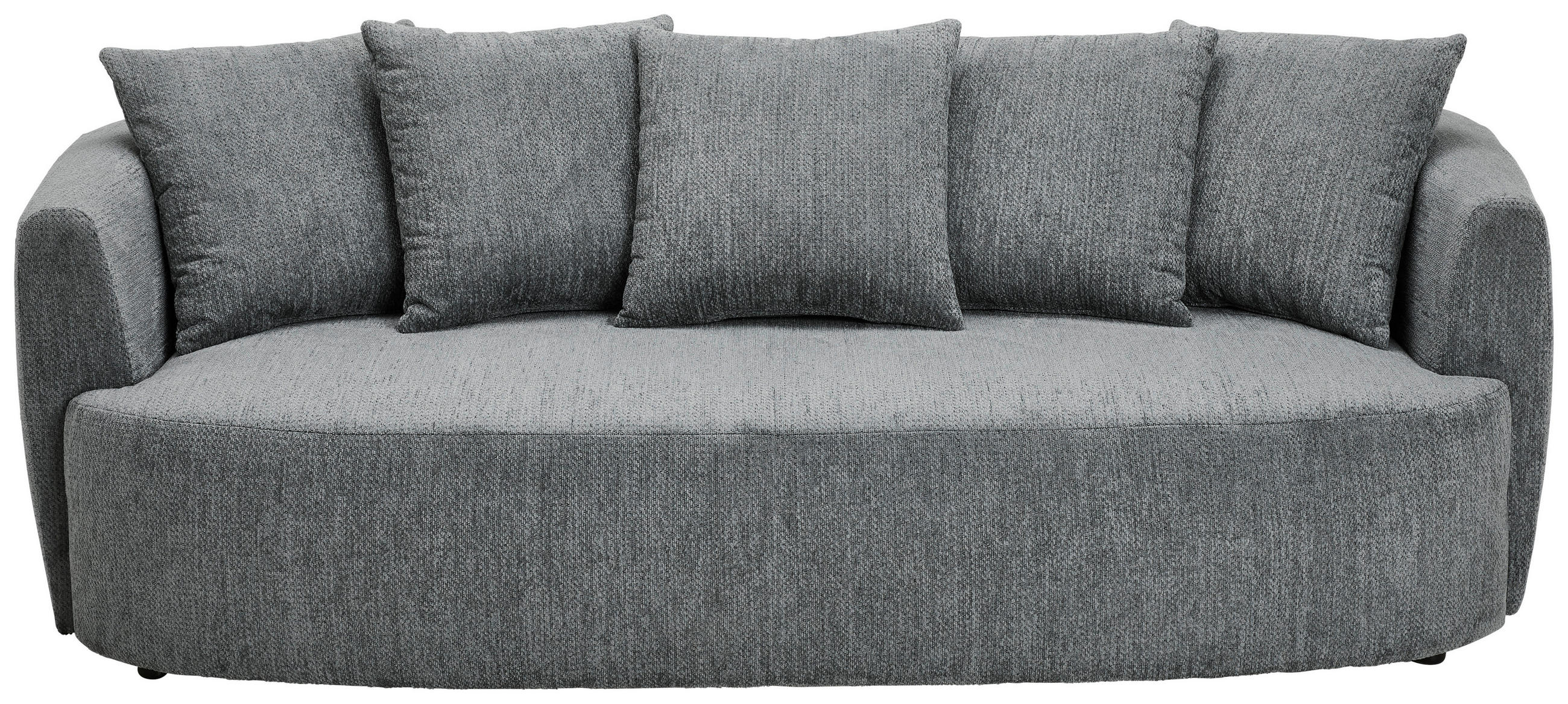 SCHLAFSOFA  mit Stoffauswahl, Liegefunktion, Schlafen auf Sitzhöhe, Rücken echt Chenille Dunkelgrau  - Dunkelgrau/Schwarz, KONVENTIONELL, Kunststoff/Textil (238/74/107cm) - Carryhome