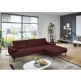 ECKSOFA in Echtleder Beere  310/180 cm  - Beere/Schwarz, Design, Leder/Metall (310/180cm) - Dieter Knoll