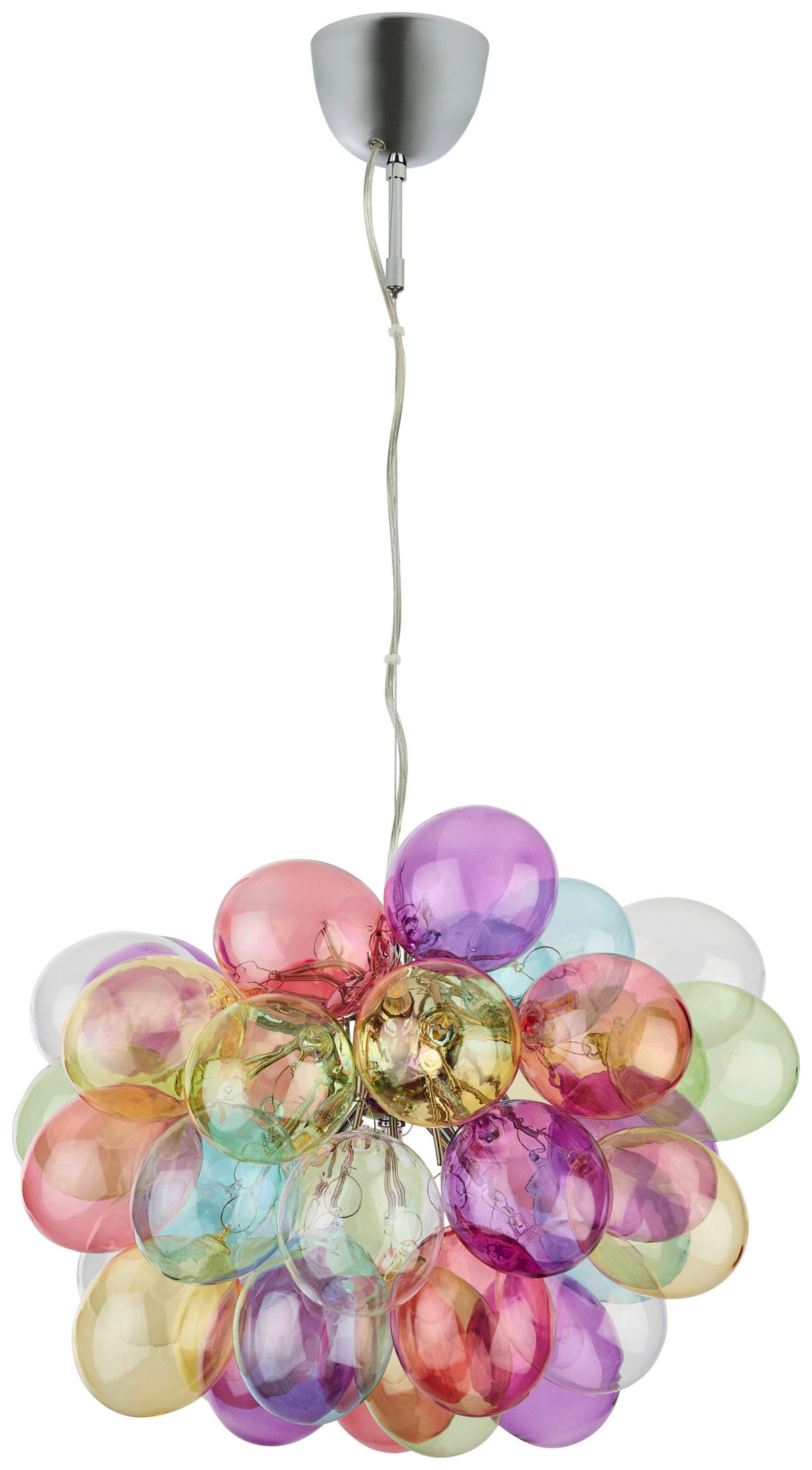 ZÁVESNÉ SVIETIDLO, 50/45 cm  - lila/priehľadné, Design, sklo (50/45cm) - By Rydéns