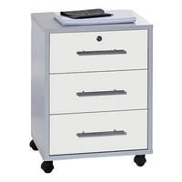 ROLLCONTAINER Grau, Weiß  - Edelstahlfarben/Weiß, MODERN, Holzwerkstoff/Kunststoff (44/58/40cm) - MID.YOU