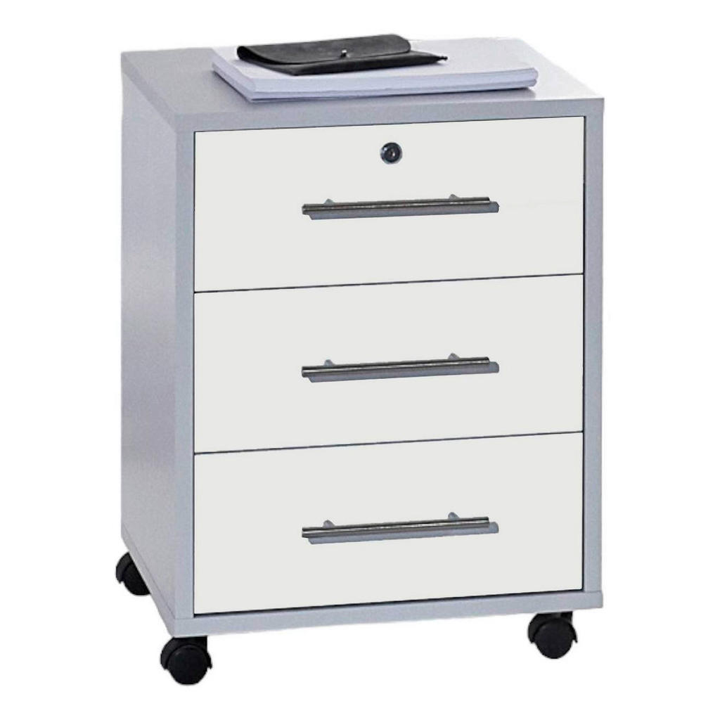 Rollcontainer Office Edition Grau/weiß B: 44 Cm