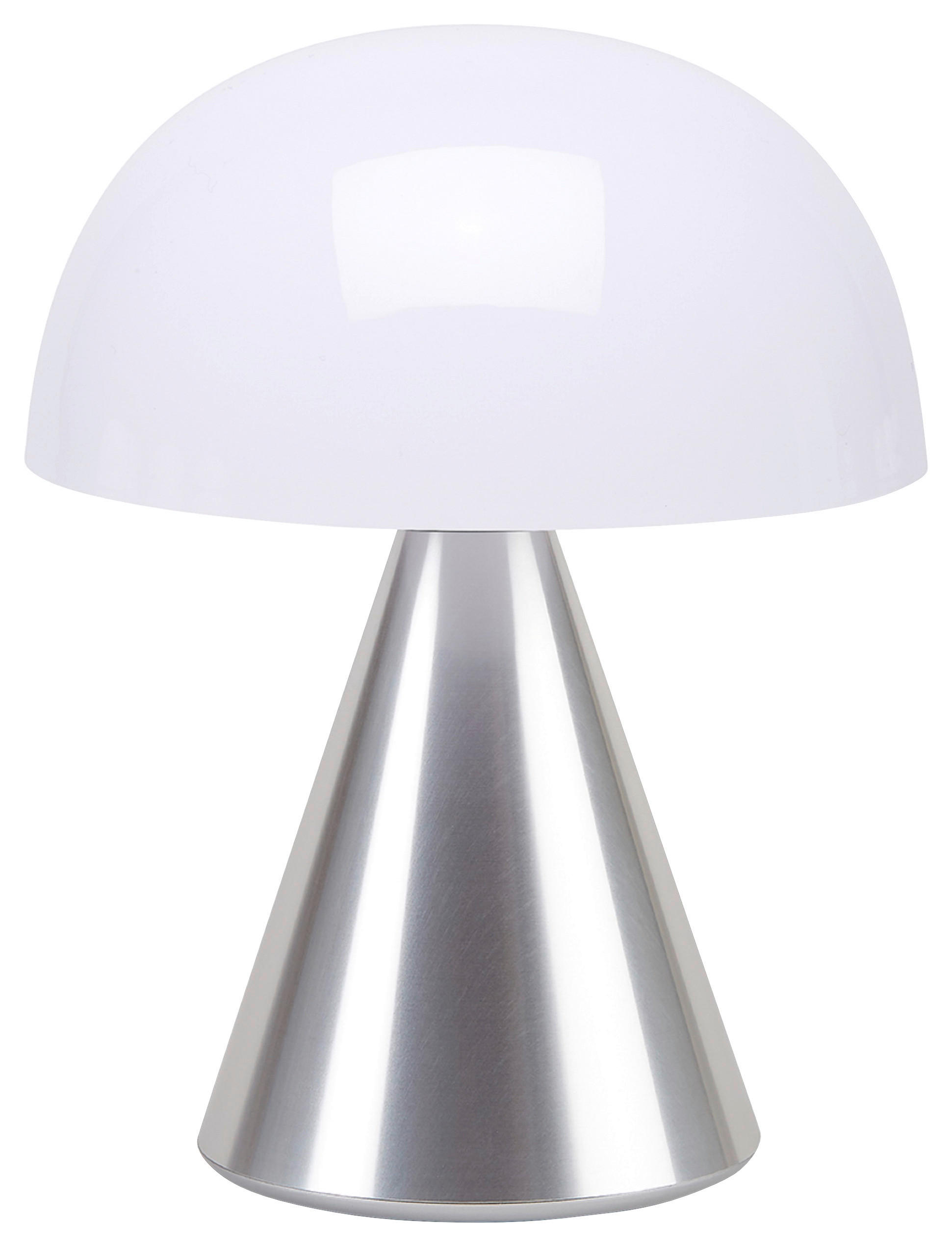 AKKU-TISCHLEUCHTE 14/17/14 cm   - Alufarben, Design, Kunststoff/Metall (14/17/14cm)