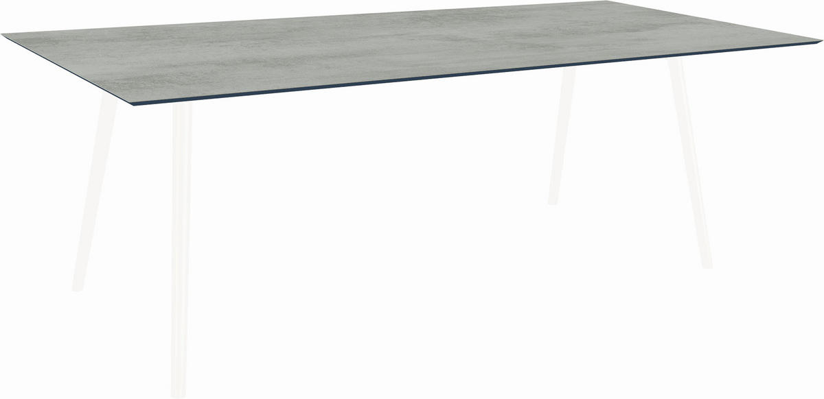 GARTENTISCH Kunststoff Grau rechteckig  - Weiß/Grau, MODERN, Kunststoff/Metall (220/100/75cm) - Stern