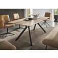 ESSTISCH Eiche massiv Schwarz, Eichefarben  - Eichefarben/Schwarz, MODERN, Holz/Metall (200/100/76cm) - Dieter Knoll