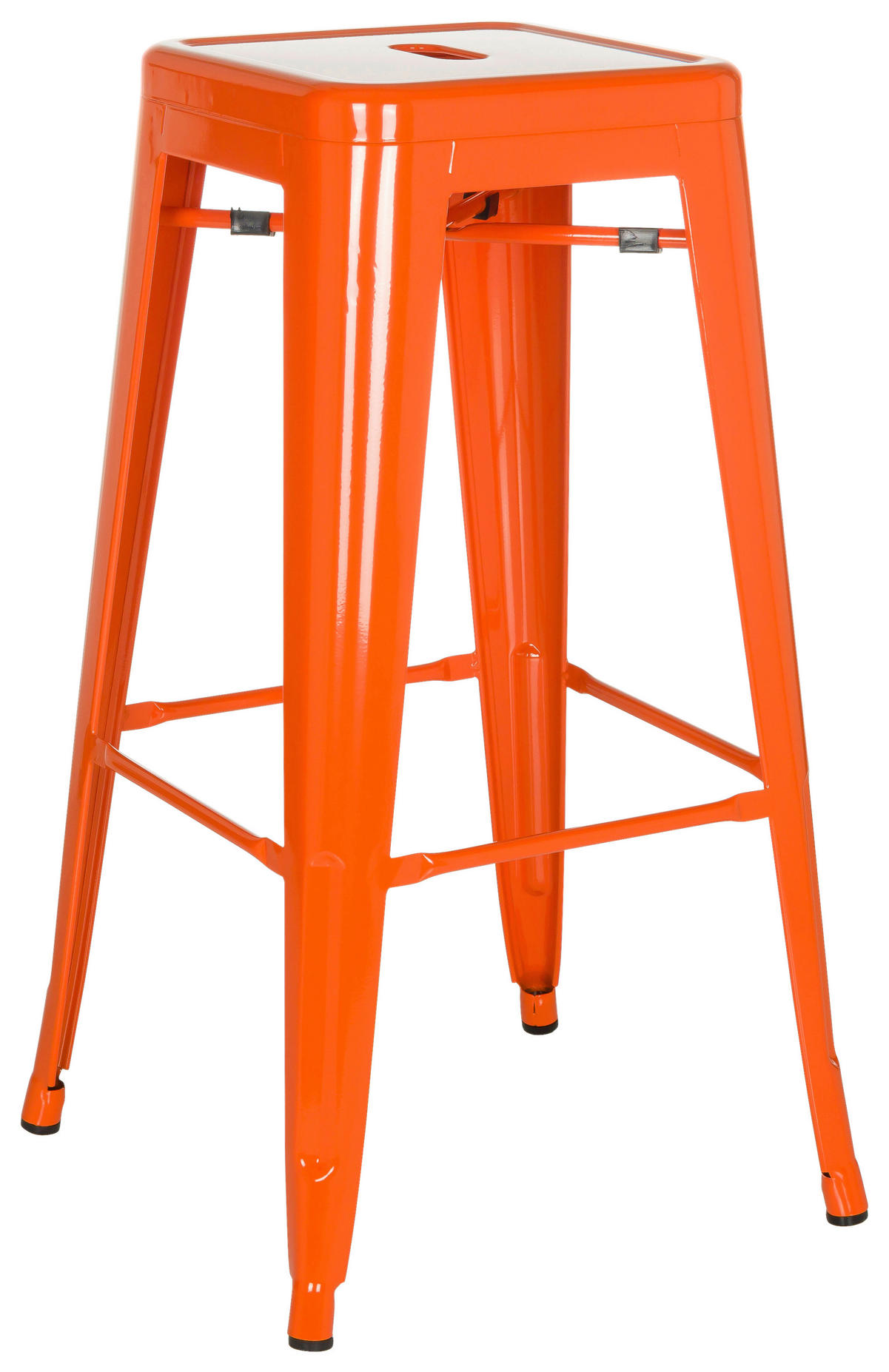BAROVÁ STOLIČKA, oranžová - oranžová, Basics, kov (44/77/44cm) - MID.YOU
