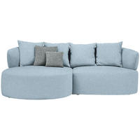 ECKSOFA in Flachgewebe Blau  166/235 cm  - Blau/Schwarz, MODERN, Kunststoff/Textil (166/235cm) - Hom`in