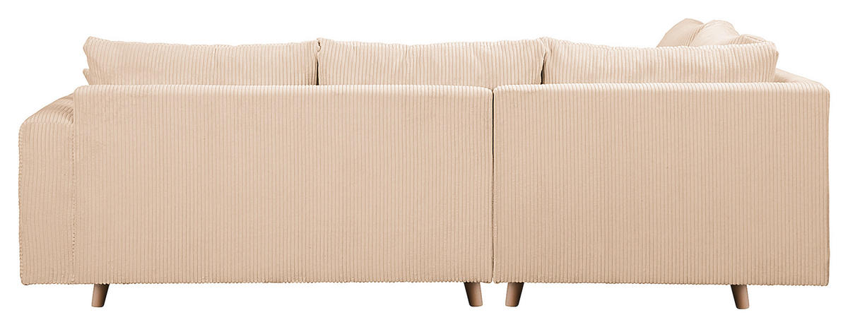 ECKSOFA Ariella in Cord Creme  161/231 cm  - Creme/Naturfarben, Design, Holz/Textil (161/231cm) - Livetastic