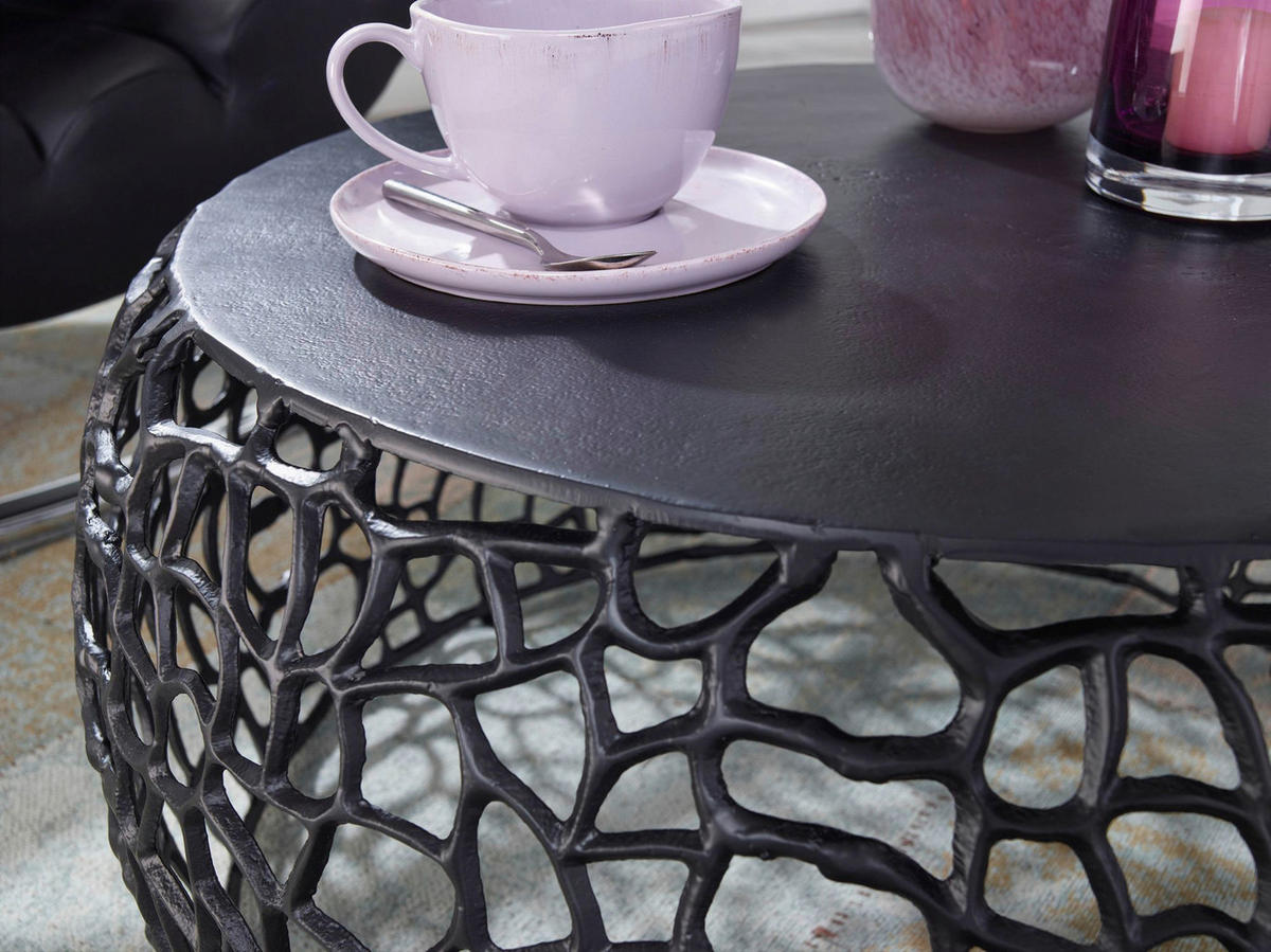 COUCHTISCH in Metall 66/66/30 cm  - Schwarz, Design, Metall (66/66/30cm) - MID.YOU