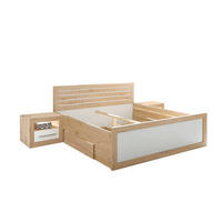 ZOSTAVA S POSTEĽOU, 180/200 cm, biela, dub artisan - biela/dub artisan, Konventionell, kompozitné drevo (180/200cm) - Carryhome