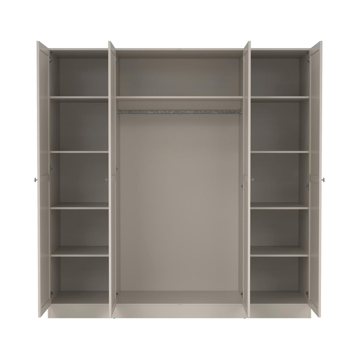 DREHTÜRENSCHRANK  in Kaschmir, 4-türig  - Kaschmir/Silberfarben, MODERN, Holz/Metall (195,5/200/61,7cm) - MID.YOU