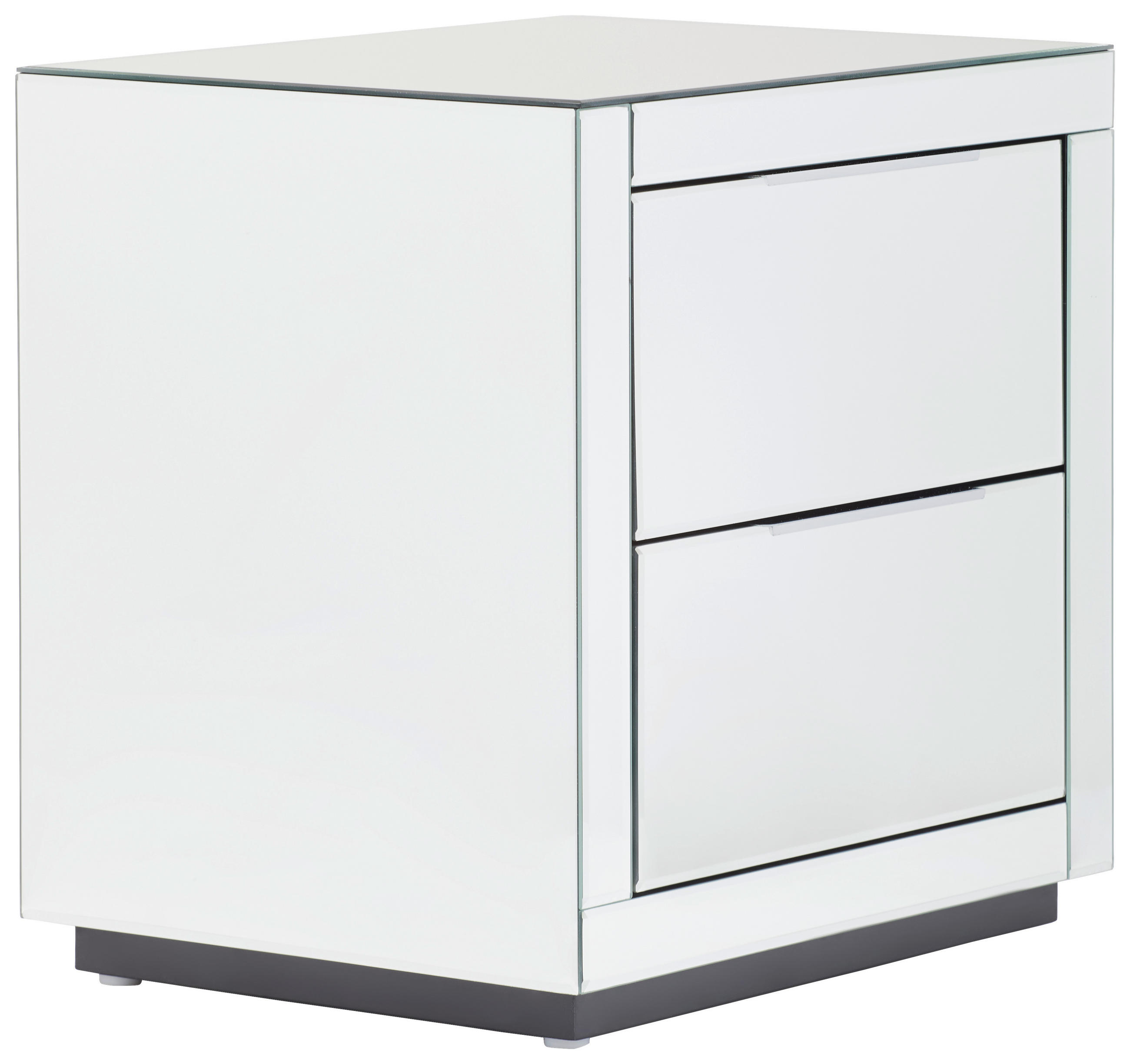 NACHTSCHRANK 50,3/51,5/40 cm  - Silberfarben, LIFESTYLE, Glas/Holzwerkstoff (50,3/51,5/40cm) - Xora
