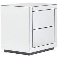 NACHTSCHRANK 50,3/51,5/40 cm  - Silberfarben, LIFESTYLE, Glas/Holzwerkstoff (50,3/51,5/40cm) - Xora