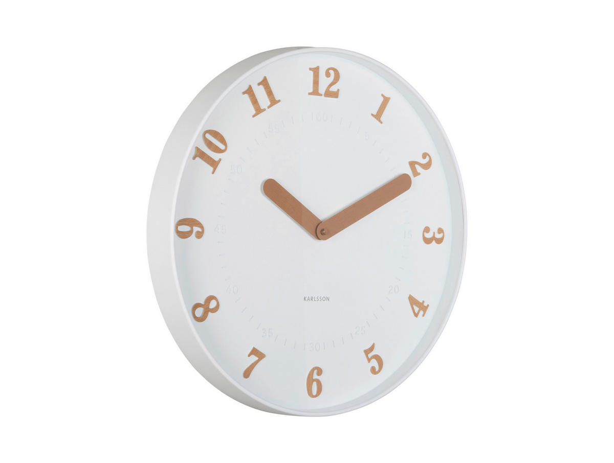 WANDUHR Weiß  - Weiß, Basics, Kunststoff (40cm) - Karlsson