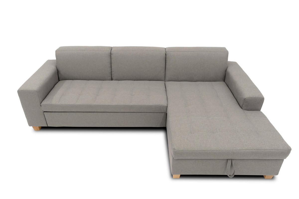 ECKSOFA SUGAR Silberfarben Webstoff  - Chromfarben/Silberfarben, Basics, Textil/Metall (266/162cm) - MID.YOU