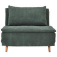 SCHLAFSOFA Cord Grün  - Eichefarben/Grün, Design, Holz/Textil (105/80/90cm) - Carryhome