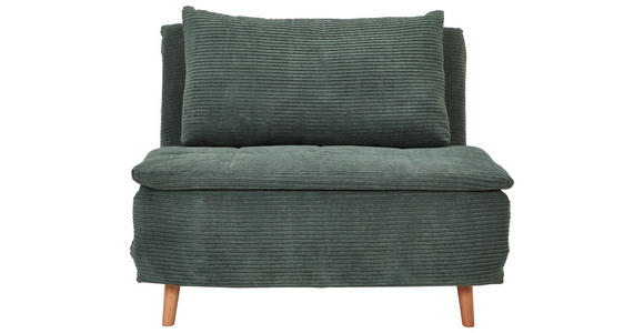 SCHLAFSOFA Cord Grün - Eichefarben/Grün, Design, Holz/Textil (105/80/90cm) - Carryhome