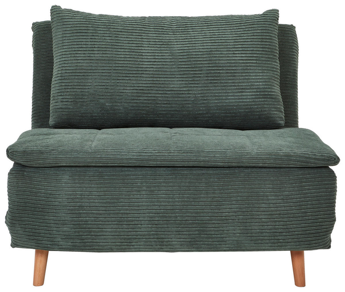 SCHLAFSOFA Cord Grün  - Eichefarben/Grün, Design, Holz/Textil (105/80/90cm) - Carryhome