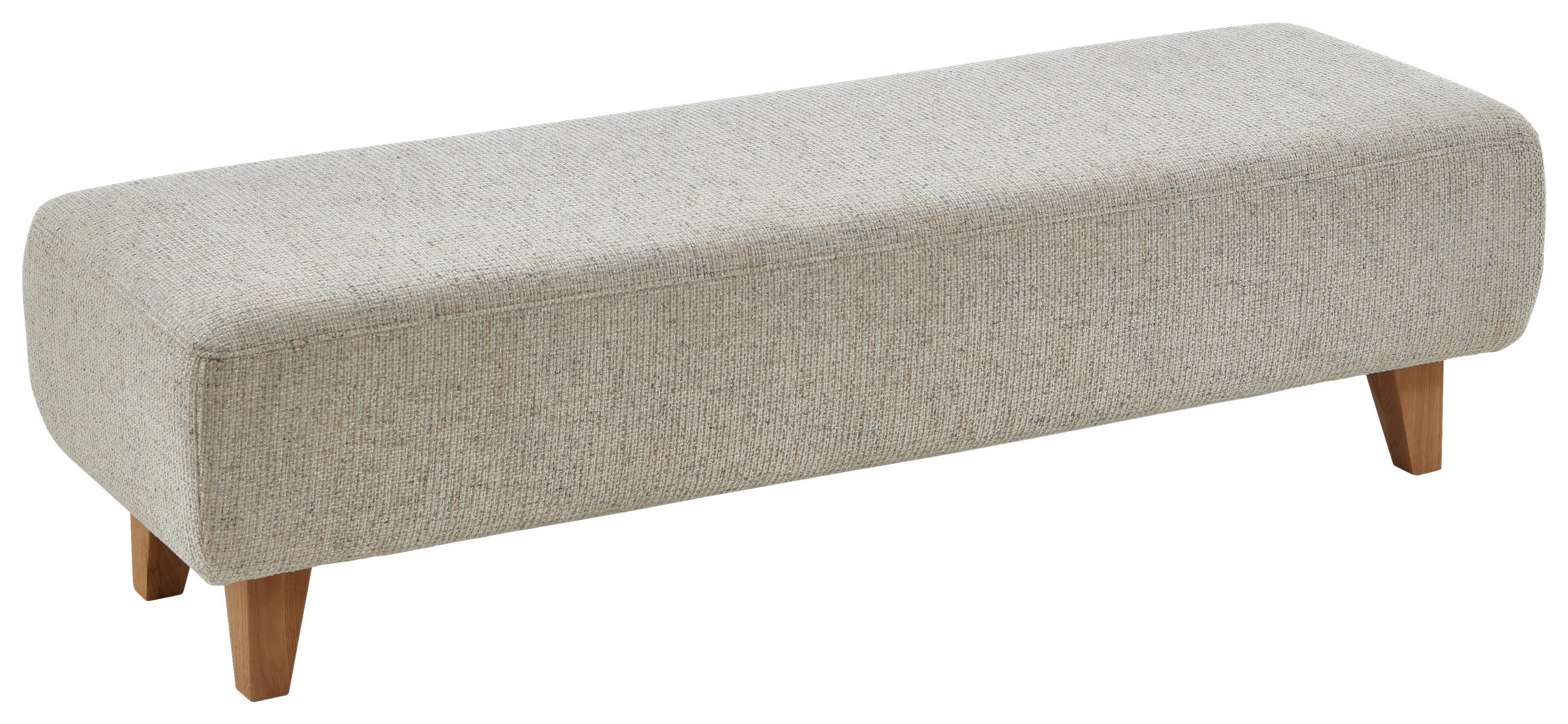 BETTBANK Chenille Beige  - Eiche Bianco/Beige, Design, Holz/Textil (157/40/53cm) - Hukla