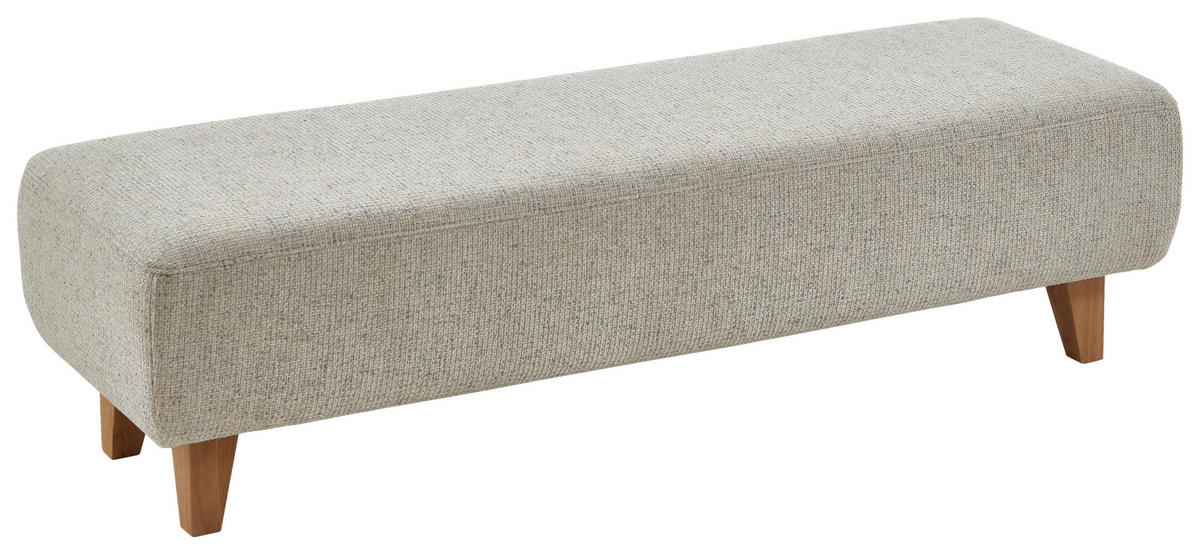 BETTBANK Chenille Beige  - Eiche Bianco/Beige, Design, Holz/Textil (157/40/53cm) - Hukla