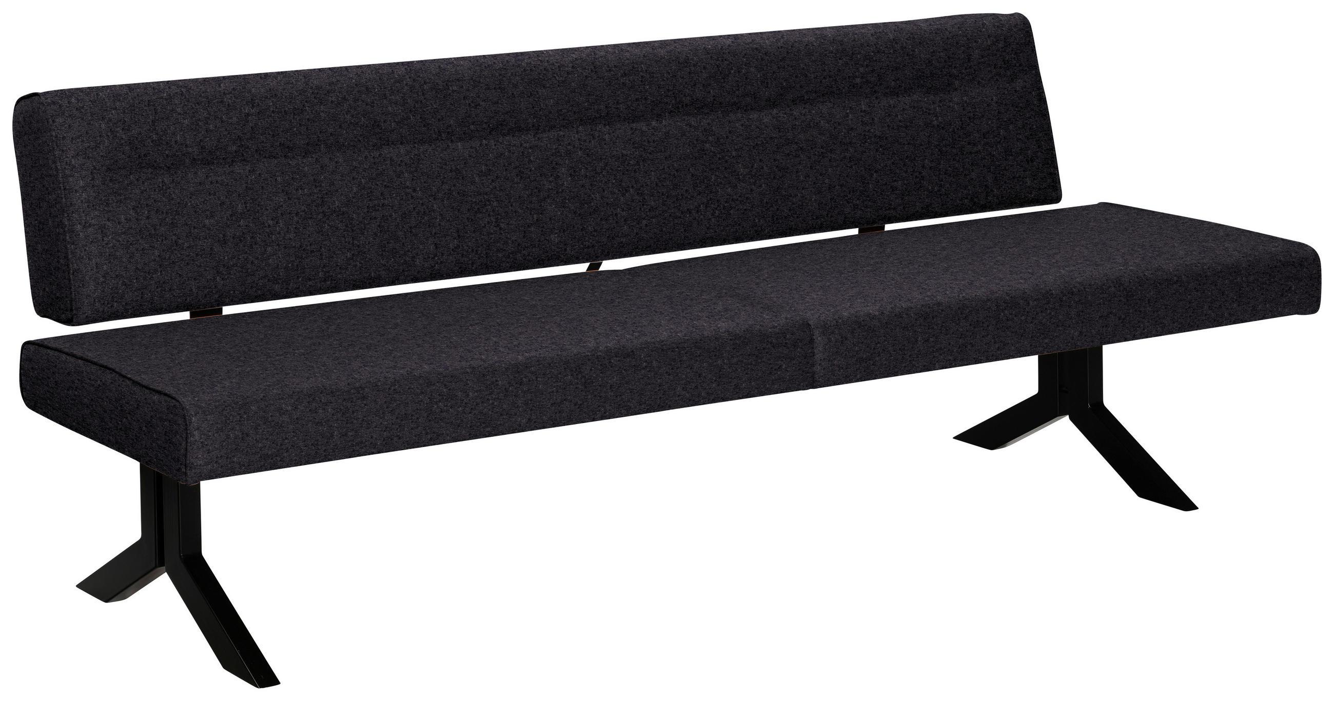 SITZBANK 220/87/70-86 cm  in Anthrazit  - Anthrazit/Schwarz, KONVENTIONELL, Textil/Metall (220/87/70-86cm) - Moderano