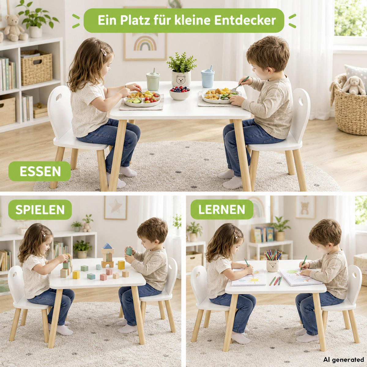 KINDERSITZGRUPPE Kesper 1771213 Weiß  - Weiß, MODERN, Holzwerkstoff - Kesper