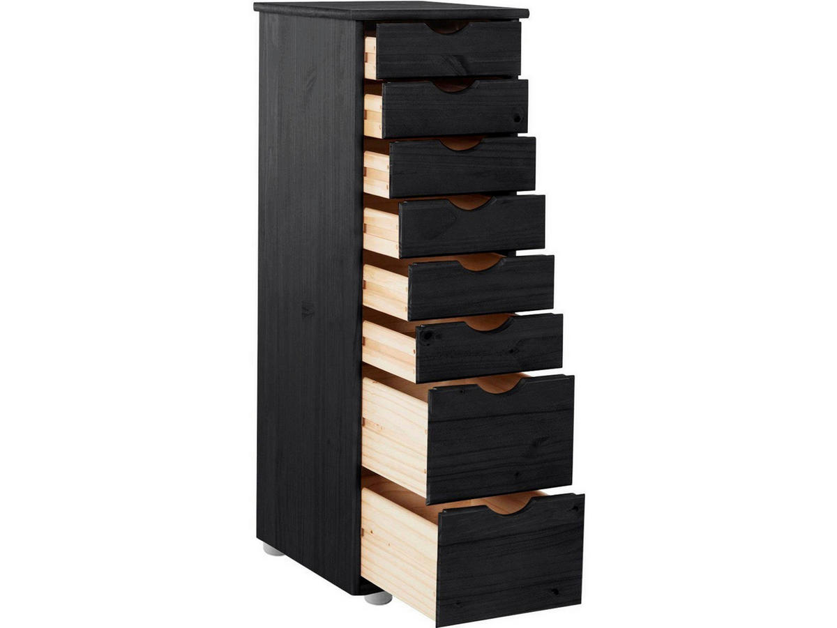 KOMMODE GENOVA, 34/102/39 cm, 8 Schublade(n)  - Silberfarben/Schwarz, Design, Holz/Kunststoff (34/102/39cm) - Livetastic