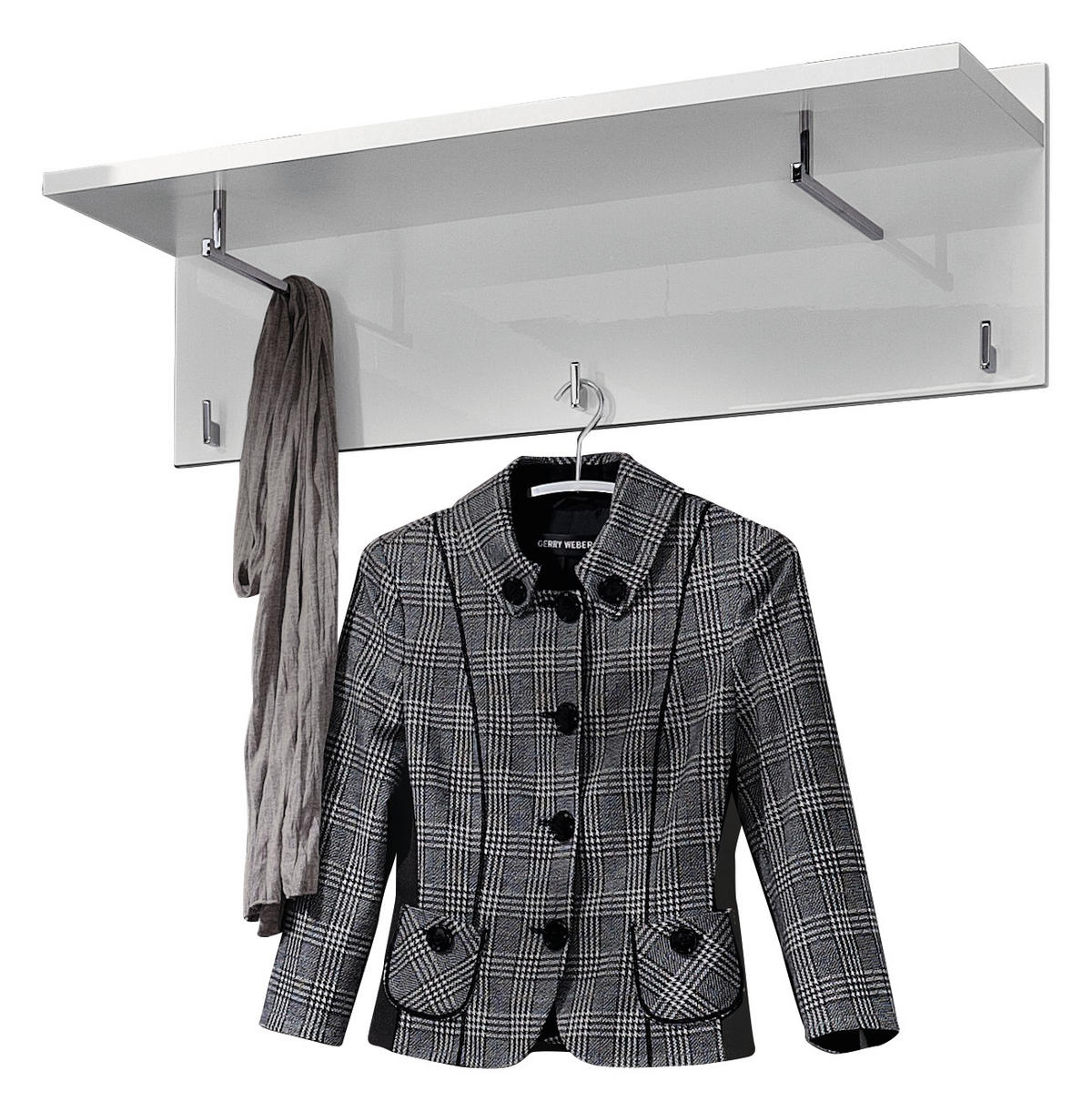 PANEL ZA ODLAGANJE KAPUTA  bela   pločasti materijal  - bela, Dizajnerski, pločasti materijal (92/30/29cm) - Xora