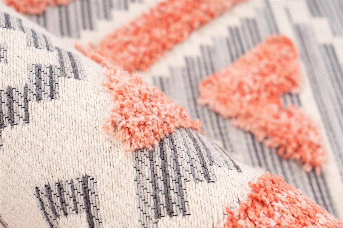 FLATVÄVD MATTA 200/290 cm  - grå/korall, Design, textil (200/290cm) - Novel