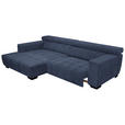 ECKSOFA in Webstoff Dunkelblau  - Schwarz/Dunkelblau, KONVENTIONELL, Textil/Metall (182/279cm) - Hom`in