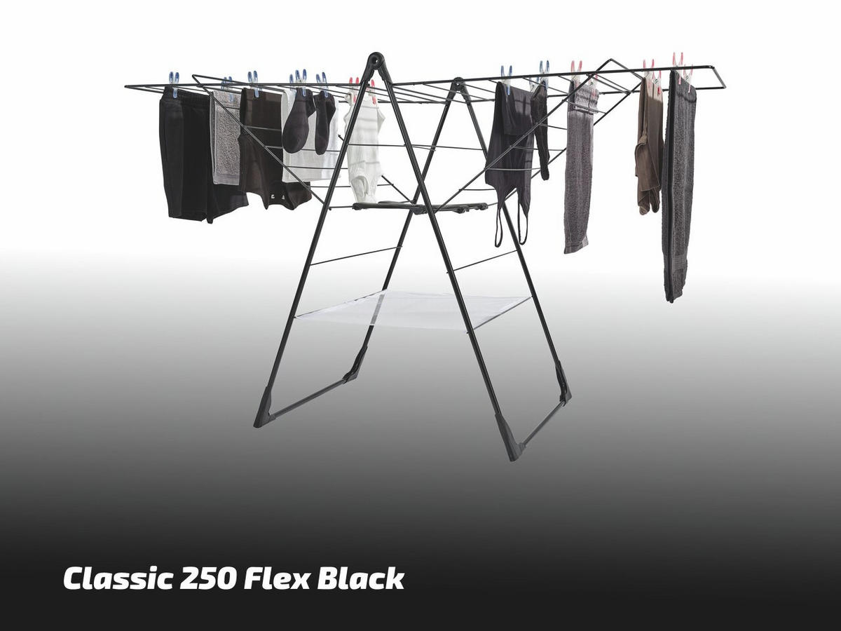 STANDTROCKNER 151/61/94 cm  - Schwarz, Basics, Metall (151/61/94cm) - Leifheit