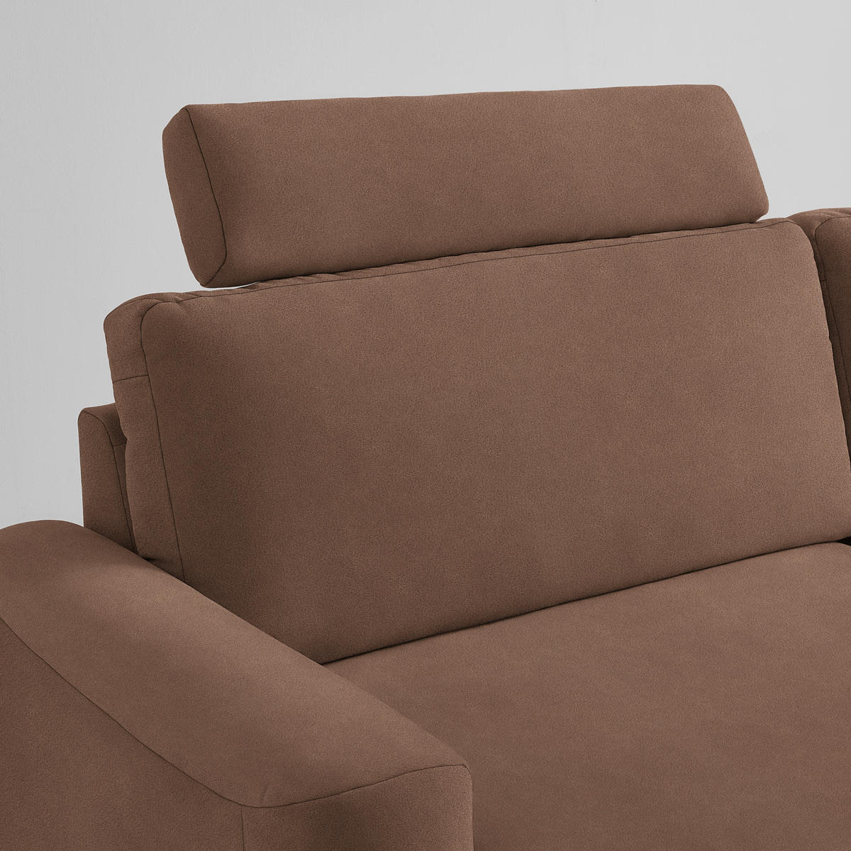 KOPFSTÜTZE Lederlook, Mikrofaser  - Braun, Konventionell, Textil (84/21/21cm) - MID.YOU