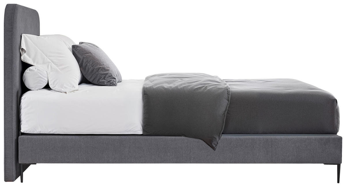 BOXSPRINGOVÁ POSTEĽ, 120/200 cm, sivá - čierna/sivá, Modern, kov/kompozitné drevo (120/200cm) - MID.YOU