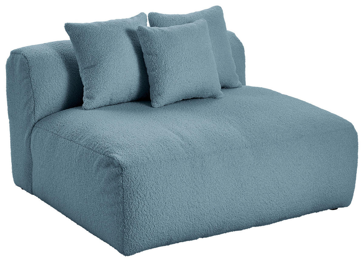 SOFAELEMENT BLOOM Flachgewebe, Teddystoff Blau  - Blau, Trend, Textil (120/70/122cm) - Livetastic
