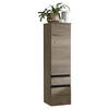 MIDISCHRANK 30/115,2/37,2 cm  - Edelstahlfarben/Eichefarben, LIFESTYLE, Holzwerkstoff (30/115,2/37,2cm) - Celina Home