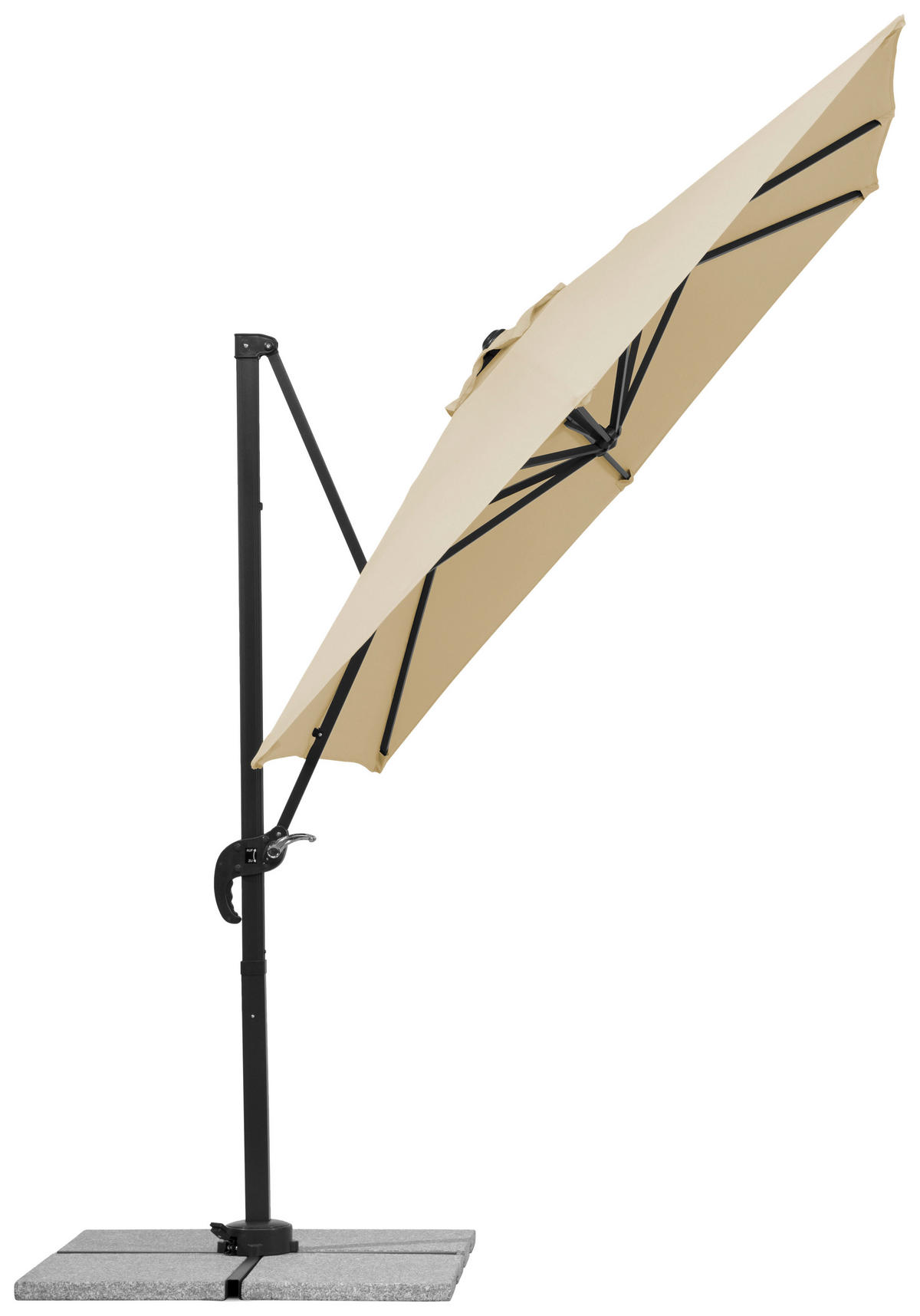 BOČNÍ SLUNEČNÍK 300/239/230 cm - přírodní barvy/antracitová, Basics, kov/textil (300/239/230cm)