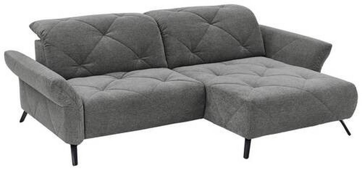 ECKSOFA in Webstoff Anthrazit  - Anthrazit/Schwarz, Design, Textil/Metall (244/173cm) - Moderano