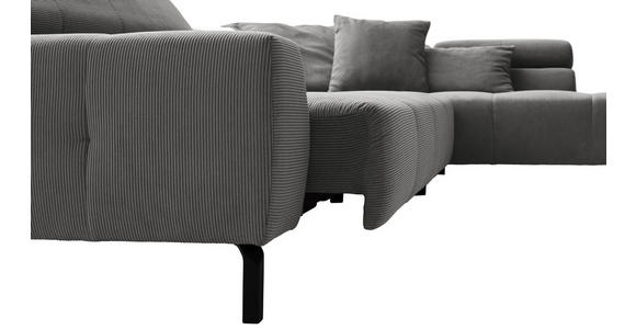 ECKSOFA Dunkelgrau Cord  - Dunkelgrau/Schwarz, KONVENTIONELL, Textil/Metall (311/219cm) - Hom`in