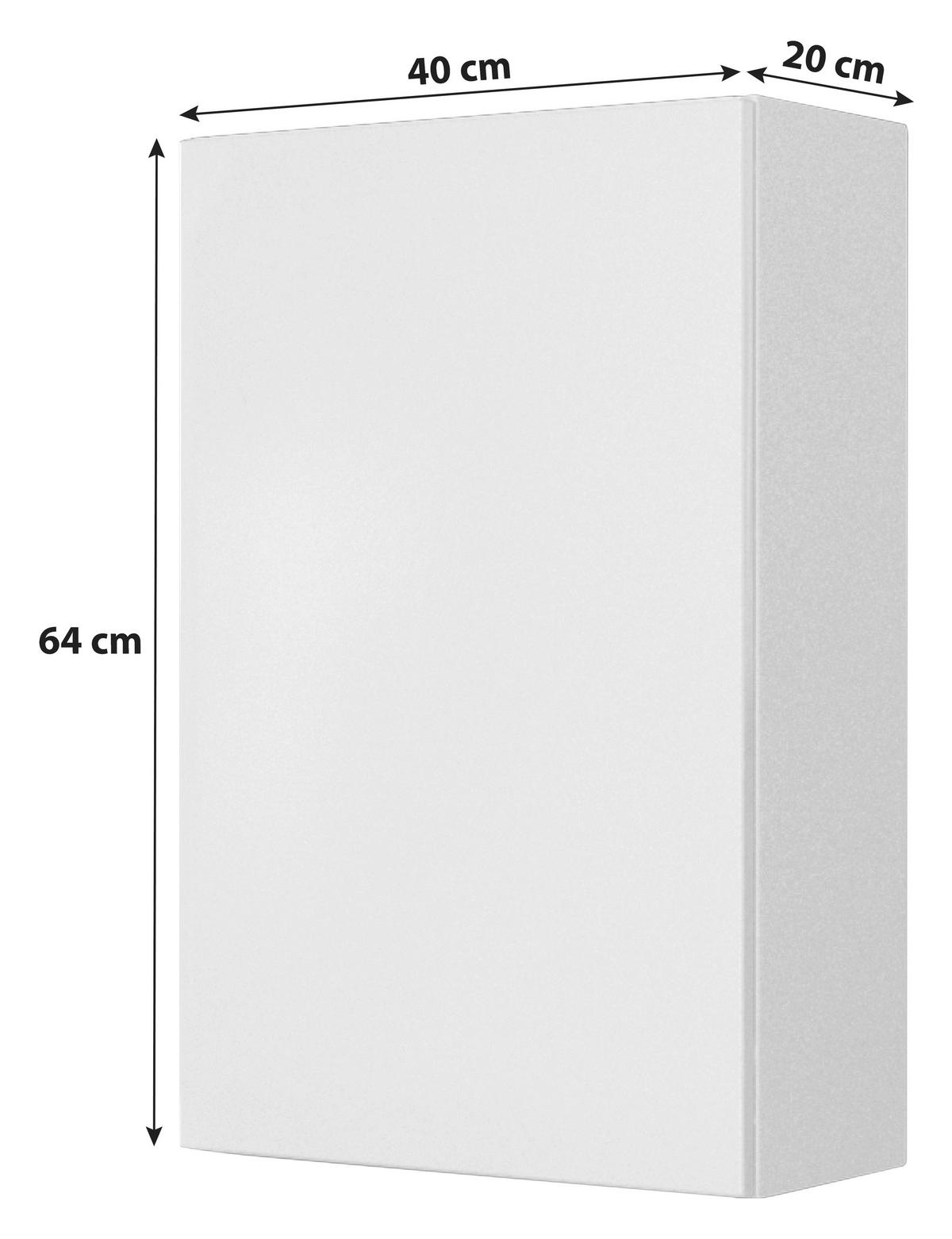 VÄGGHÄNGT SKÅP  - vit, Basics, trämaterial (40/64/20cm) - Held