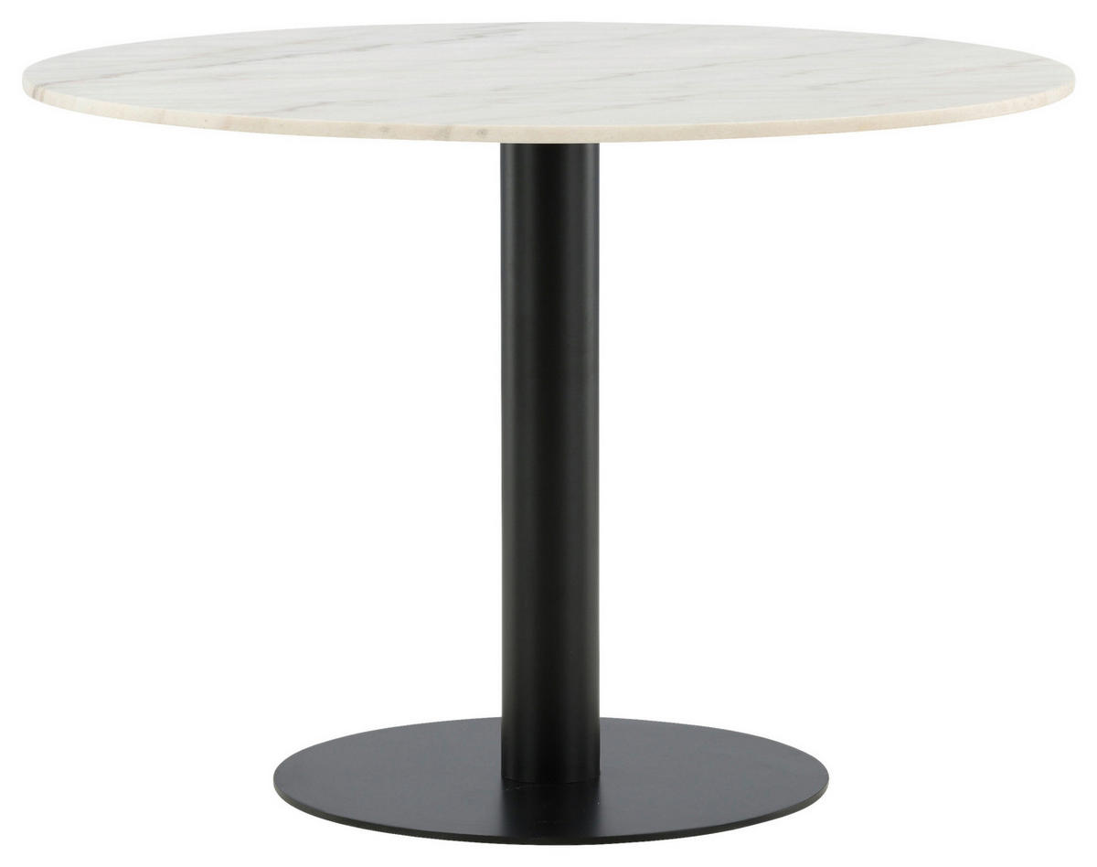 MATBORD i metall, sten 106/106/75 cm   - vit/svart, Design, metall/sten (106/106/75cm) - Livetastic