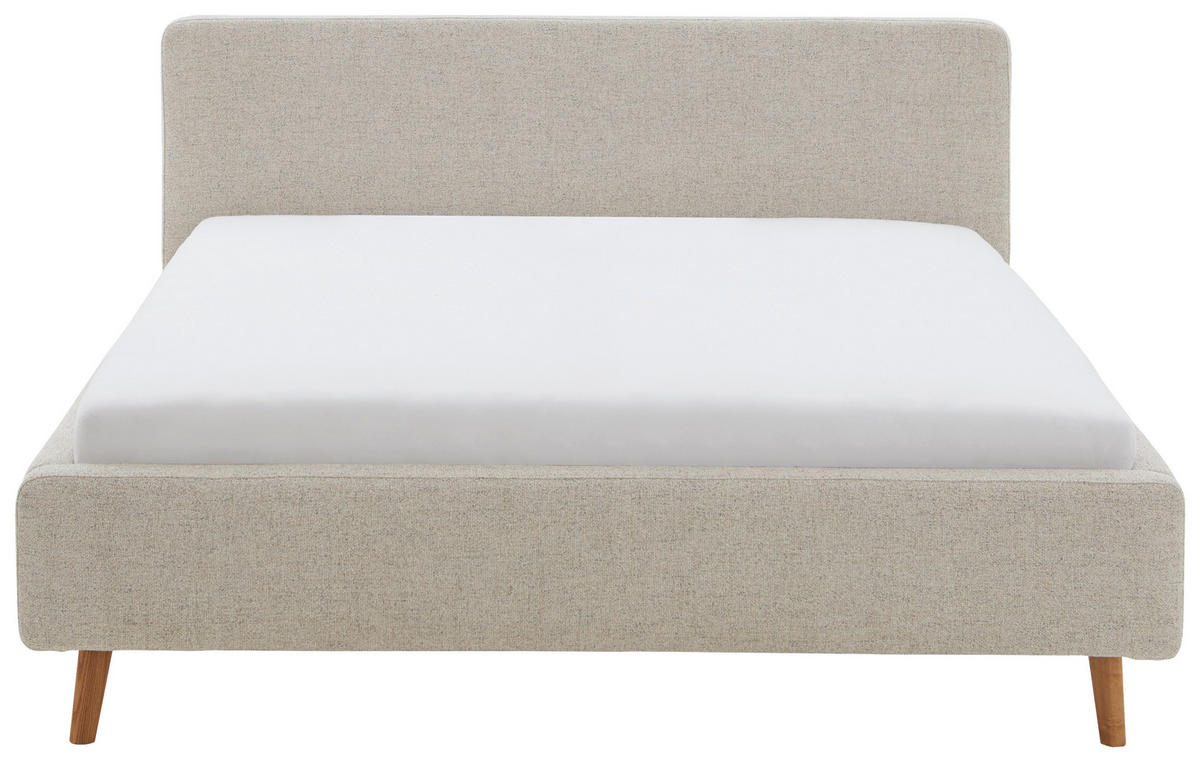 POLSTERBETT 180/200 cm  in Beige  - Eichefarben/Birkefarben, Design, Holz/Textil (180/200cm) - MID.YOU
