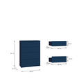 KOMMODE , 75/99/35 cm, 4 Schublade(n)  - Silberfarben/Dunkelblau, Trend, Holzwerkstoff/Kunststoff (75/99/35cm) - Carryhome