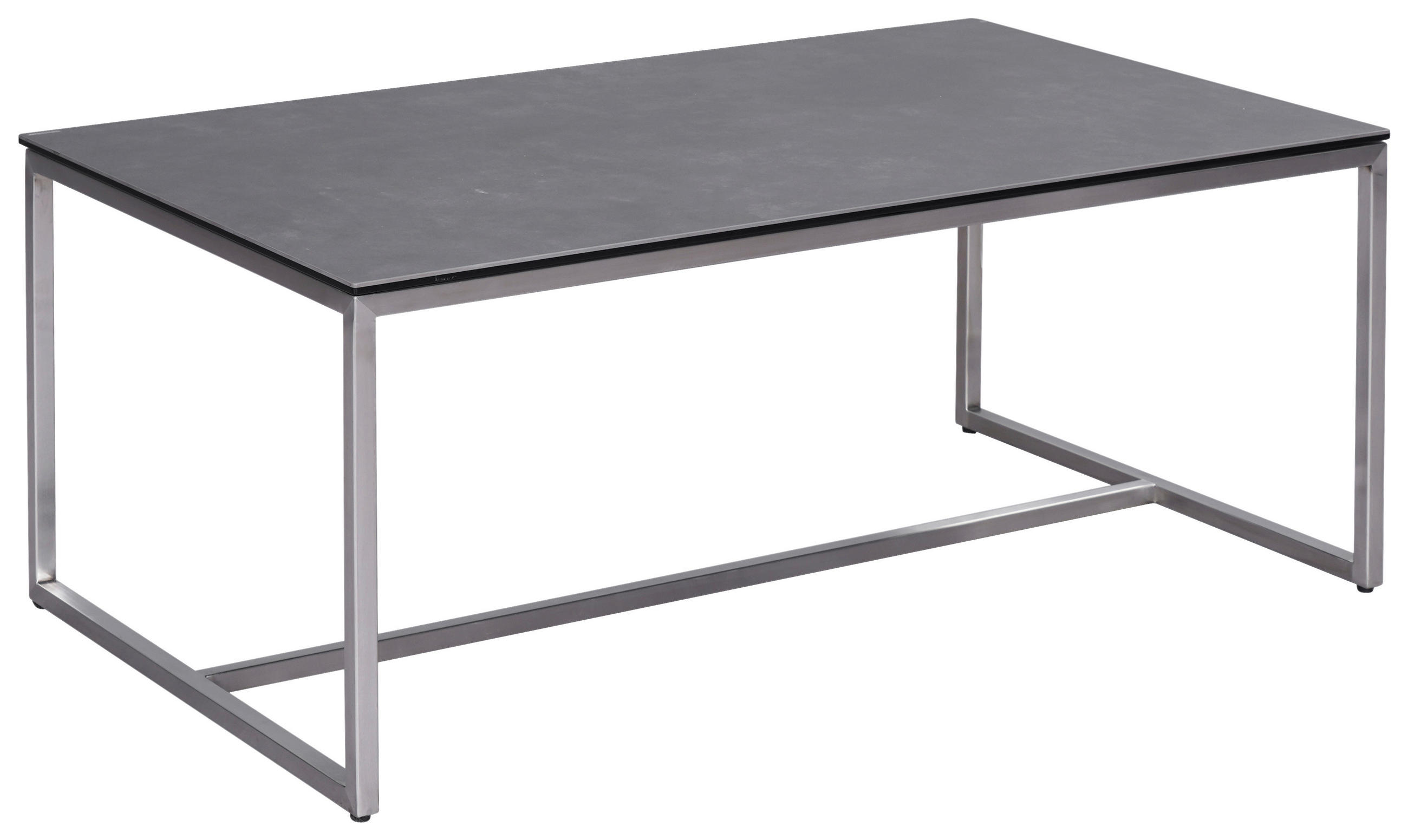 COUCHTISCH ESG 100/60/42 cm rechteckig Anthrazit, Edelstahlfarben  - Edelstahlfarben/Anthrazit, Design, Glas/Keramik (100/60/42cm) - Novel