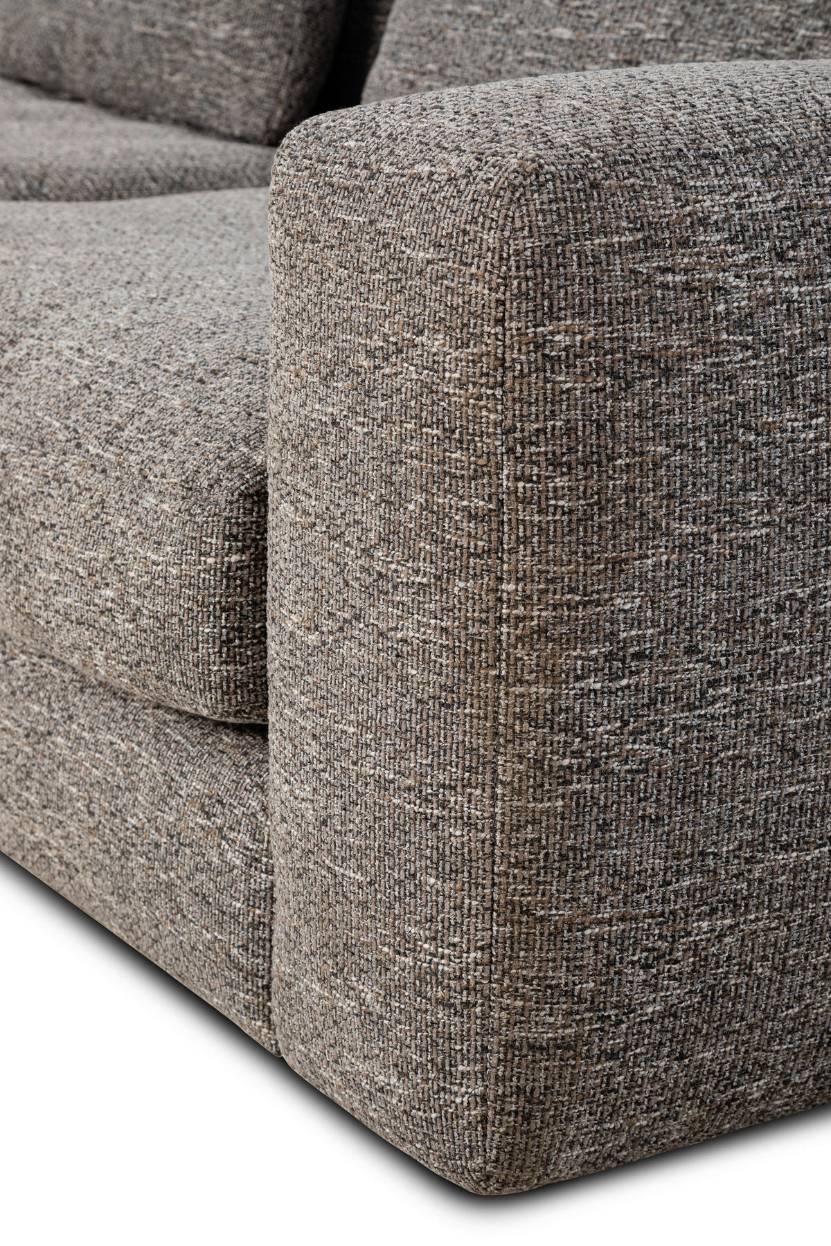BIGSOFA in Flachgewebe Fango  - Fango/Schwarz, Design, Textil/Metall (294/87/122cm) - Designwerk