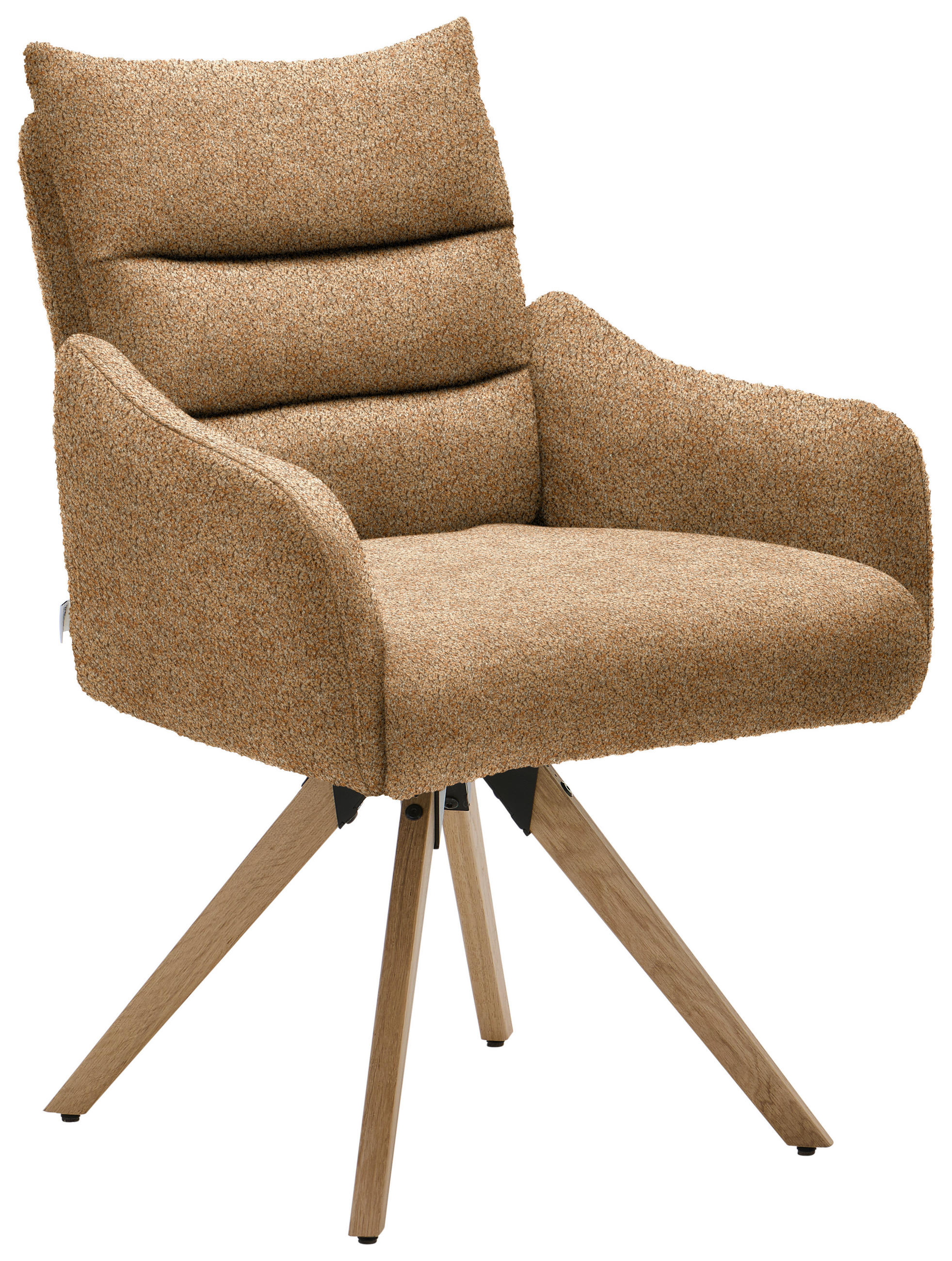 ARMLEHNSTUHL Jacquard  - Cognac/Eichefarben, Design, Holz/Textil (62/86/68cm) - Welnova