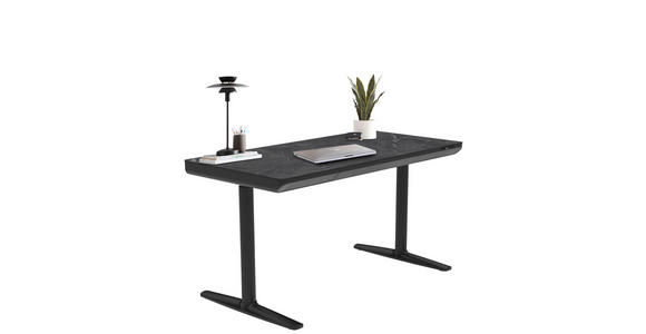 SCHREIBTISCH höhenverstellbar  - Schwarz, Design, Holzwerkstoff/Kunststoff (140/70/73-118cm) - Novel