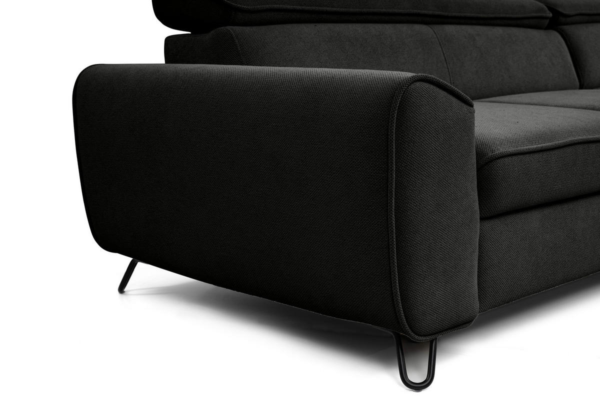 CloseUp von Stylife ECKSOFA inkl. Funktion Schwarz Flachgewebe.